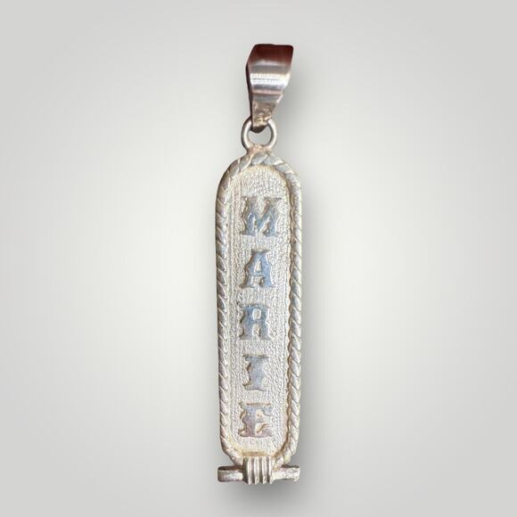 Sterling Silver 925 Egyptian Cartouche Pendant “MARIE” Hieroglyphics - Picture 1 of 5
